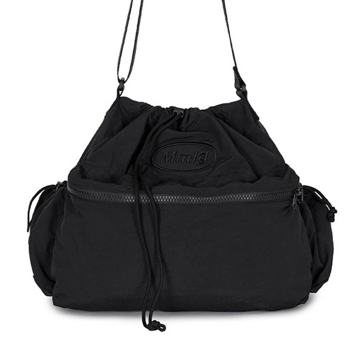 MMLG DRAWSTRING CROSSBAG BLACK 엠엠엘지 캐주얼 가벼운 크로스백 여성 가방