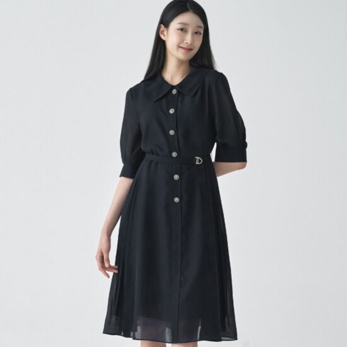 지센 2컬러 피어로즈 사이드 플리츠 핏플레어 원피스 LFOPO592 2201653