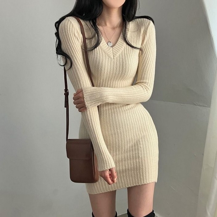 Shopflix 원피스 데일리 하객룩 슬림핏 니트원피스
