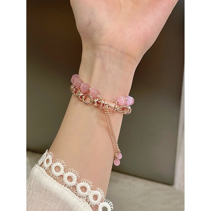 이스타프로 갤럭시핏3 호환용 진주 스트랩, 로즈골드핑크