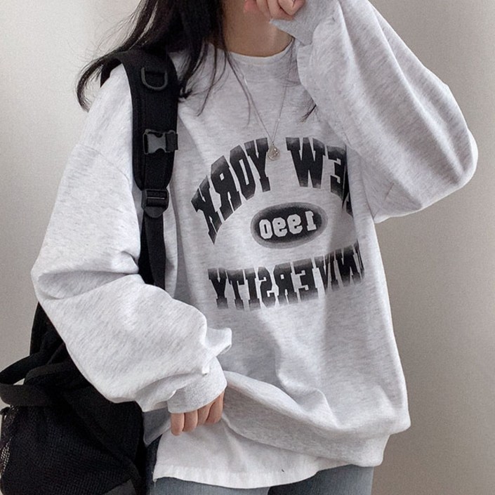 오늘출발 국내제작 벌룬핏 뉴욕 프린팅 맨투맨 빅사이즈 커플맨투맨