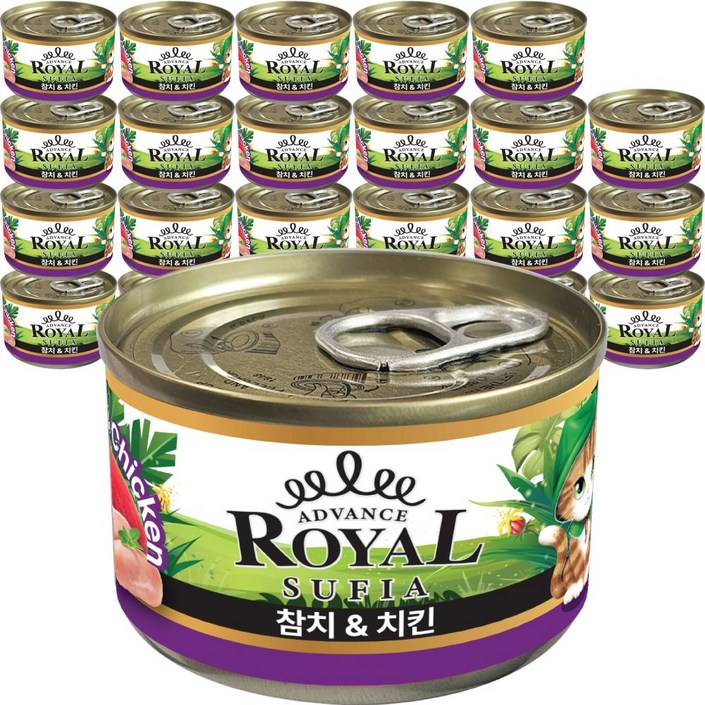 어드밴스 로얄 수피아 5종 170g x 96개입 고양이 캔 길냥이 통조림 간식, 96개, 170g, 치킨