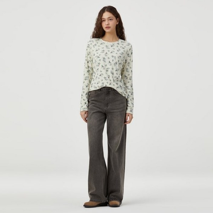 매장정품 THURSDAY ISLAND 써스데이 아일랜드 써스데이아일랜드 플라워 테리 티셔츠 T258MTS237W 787973