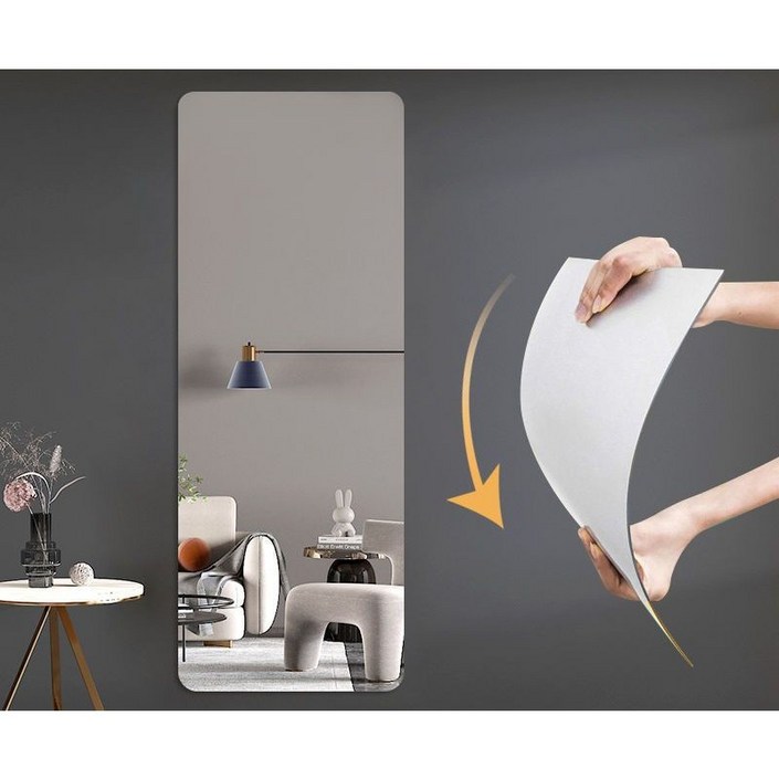 아미성 부착형 아크릴 전신거울, 직사각라운드코너, 직사각라운드코너 30cm120cm
