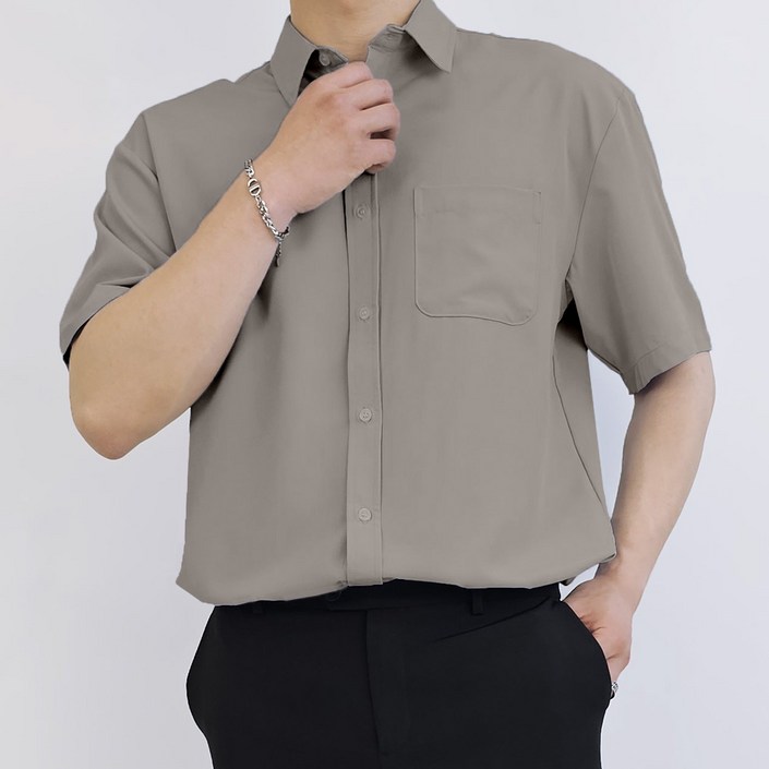 디알엠 남자 여름 반팔셔츠 오버핏 남방