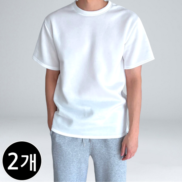 11 남녀공용 겨울 기모 레이어드 반팔 티셔츠