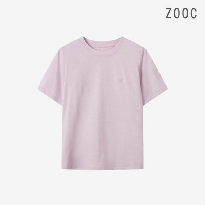ZOOC 여성 반팔티 로고자수 기본 시원한 데일리