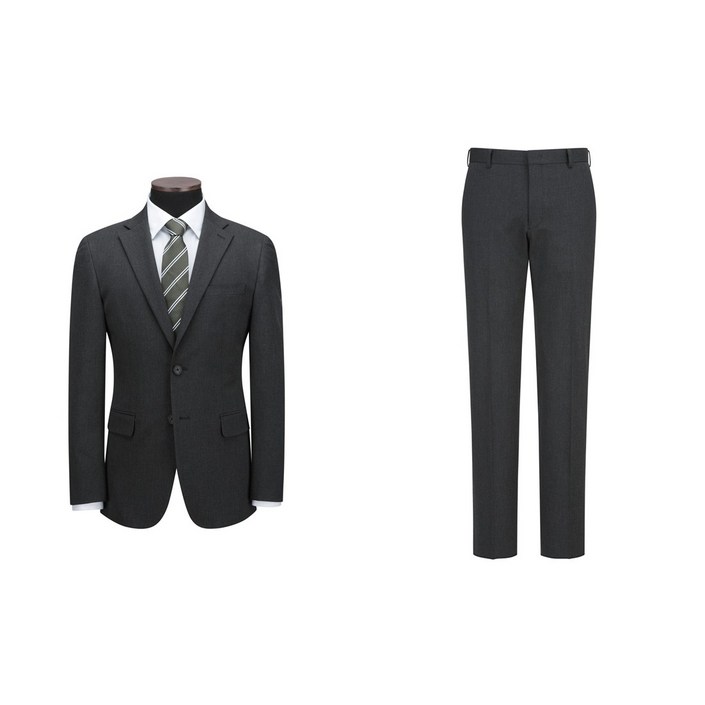 코오롱패션 브렌우드 남성 가을겨울 차콜그레이 무지 스판 슬림핏 정장세트 수트 무료배송