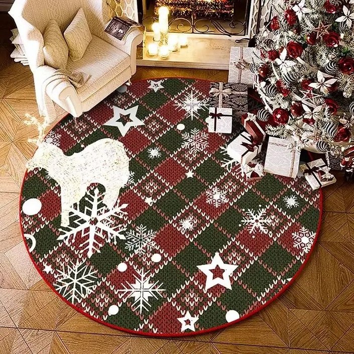 크리스마스 원형카펫 소파카펫 트리장식카펫