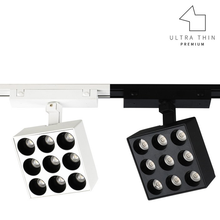 울트라씬 마하 117 LED 슬림 마그네틱 COB 조명 18W, 블랙, 1개