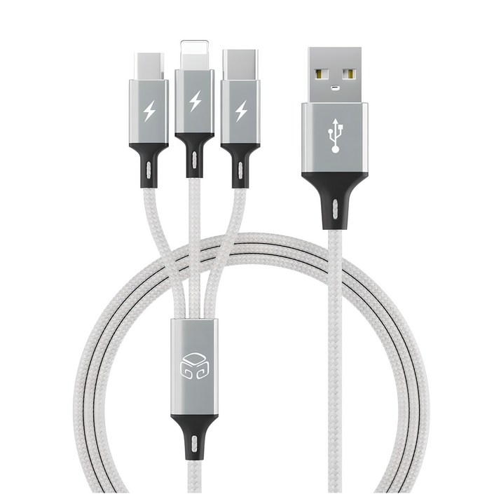 디지지 3in1 스마트폰 고속 충전 멀티케이블 스카이 메타