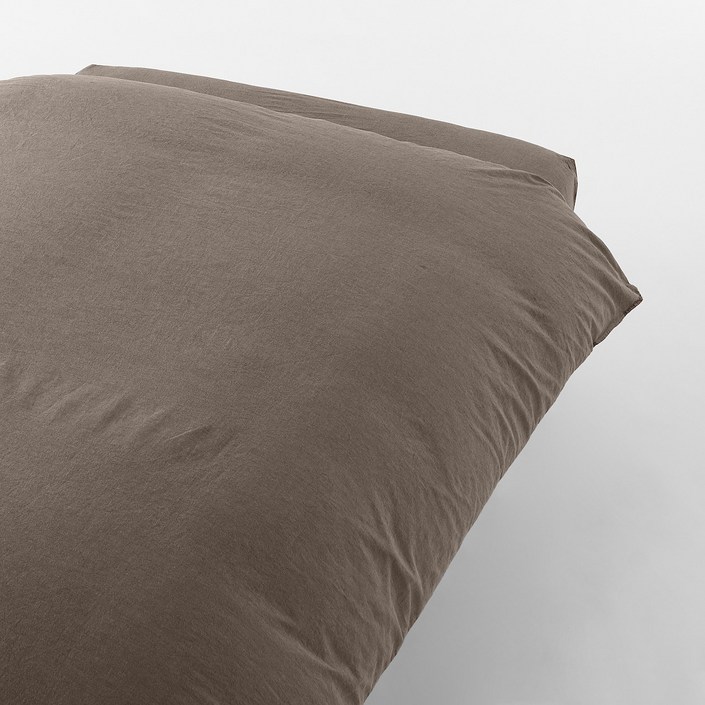 무인양품 MUJI 워싱면 이불 커버 JDCA1A2A, 라이트브라운