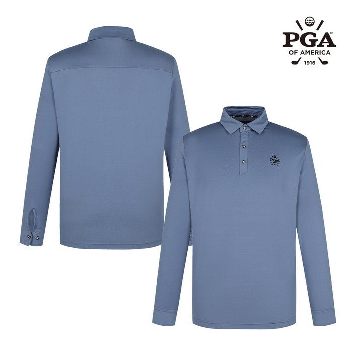 PGA 남성 커스프카라 솔리드 긴팔티셔츠 PGMTS51301
