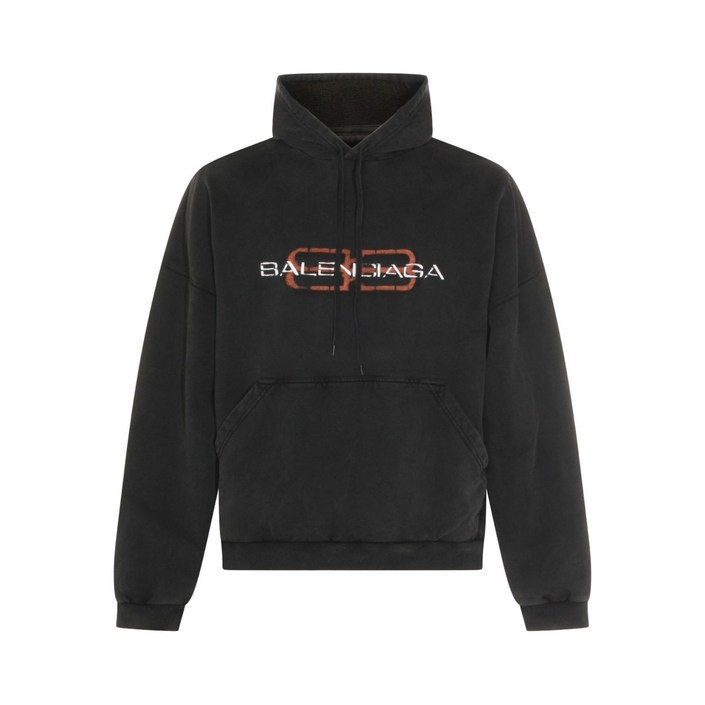 발렌시아가 로고 프린트 후디