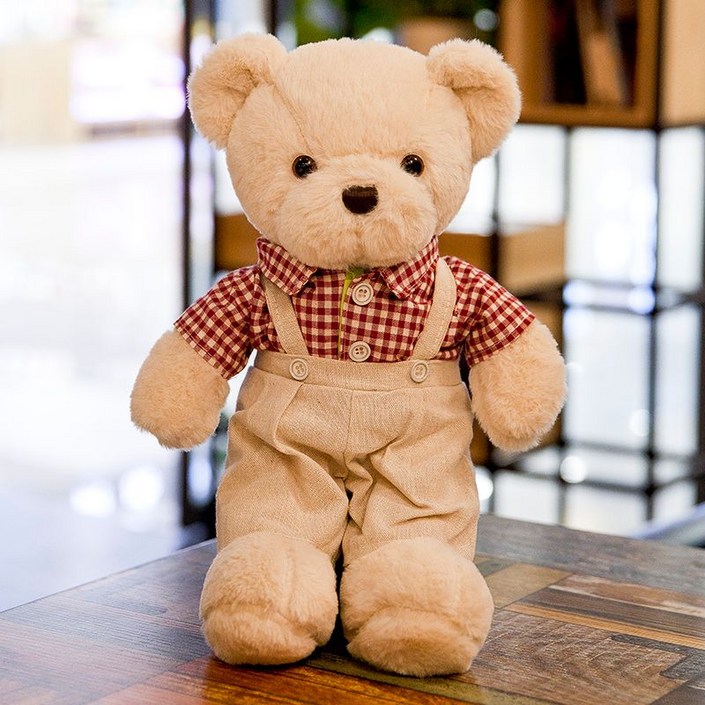 봉제 인형 큰 테디 귀여운 곰 제 소녀 포옹 침대 수면 생일선물, 신선한 곰  빨간색  남성, 40cm 컬렉션 주목 작은 펜던트