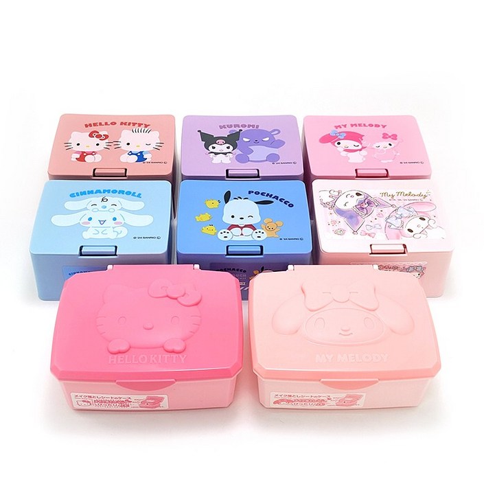 산리오 헬로키티 마이멜로디통 보관함 2종 소품함 탑로더 악세사리 케이스, 1개, 원터치 포차카