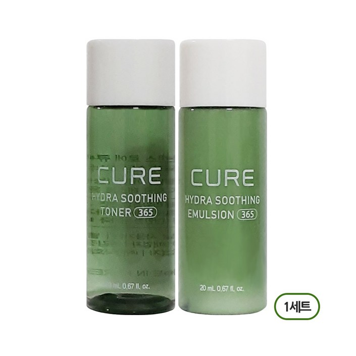 김정문알로에 큐어 하이드라 수딩 365 미니 2종 토너 20ml + 에멀젼 20ml
