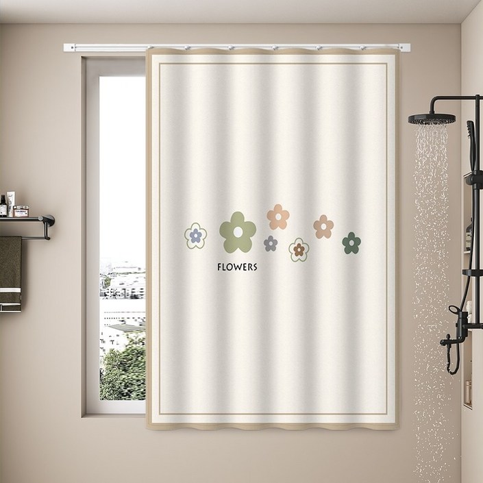 욕실 창문 커텐 간이 미니 가리개 암막 주방 샤워 프라이버시 방수 커튼