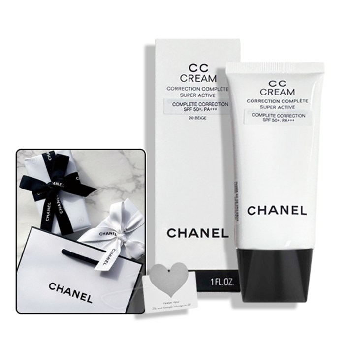 샤넬 CC 크림 수퍼 액티브 피부톤 보정 크림 20베쥬 SPF50 PA 백화점 선물포장쇼핑백