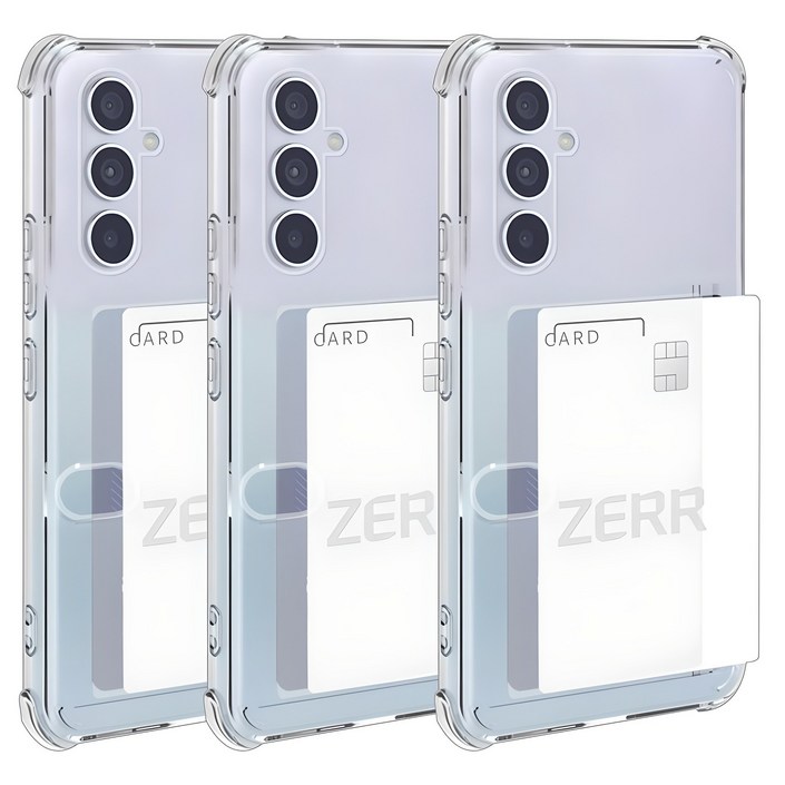 STONESTEEL 1+1+1 갤럭시 S23 FE 옆으로 슬라이드 카드 수납 투명 범퍼 젤리 케이스