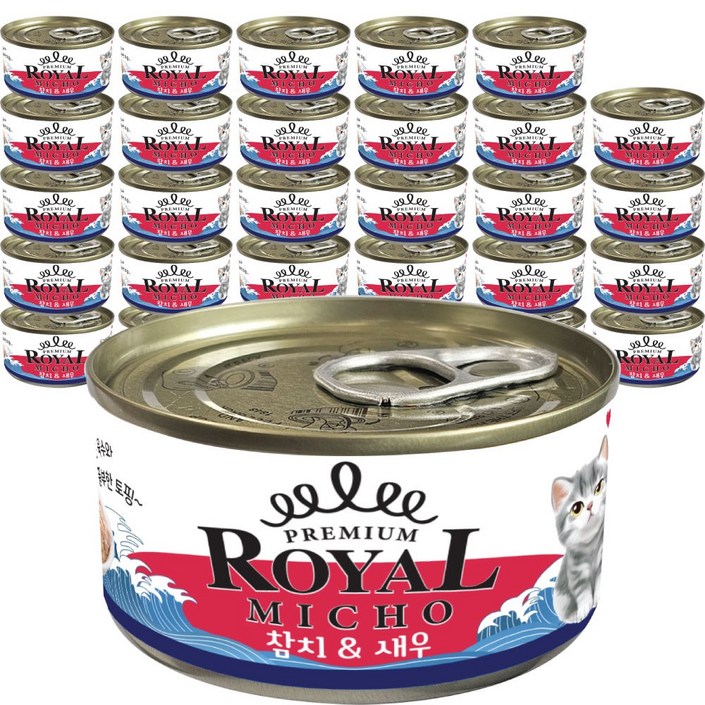 프리미엄 로얄 미쵸 캔85g x 30개입 고양이 캔 간식, 85g, 30개, 미쵸 새우