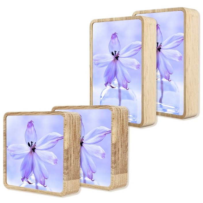 혼합 고무나무 미니액자 정사각 직사각, 1세트, 고무나무베이지