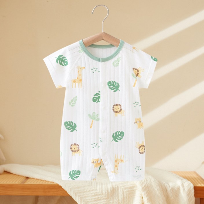 럭셔리베이비 유아 반팔 롬퍼 순면 매쉬 바디수트 여름 우주복 아기옷 큐트메쉬