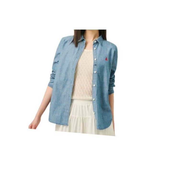 정품 빈폴 레이디스 Essential 서머 데님 셔츠  블루 BF5464E01P 균일가 딜