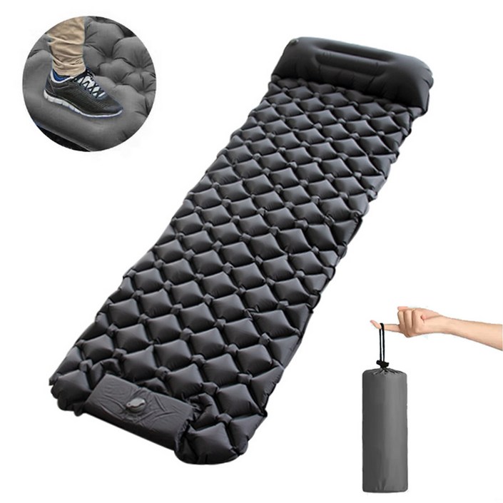 프리파워 1인용 자충매트 에어매트 발로 10초 충전 방수 6cm 두께파우치 증정 캠핑매트텐트차박 적합