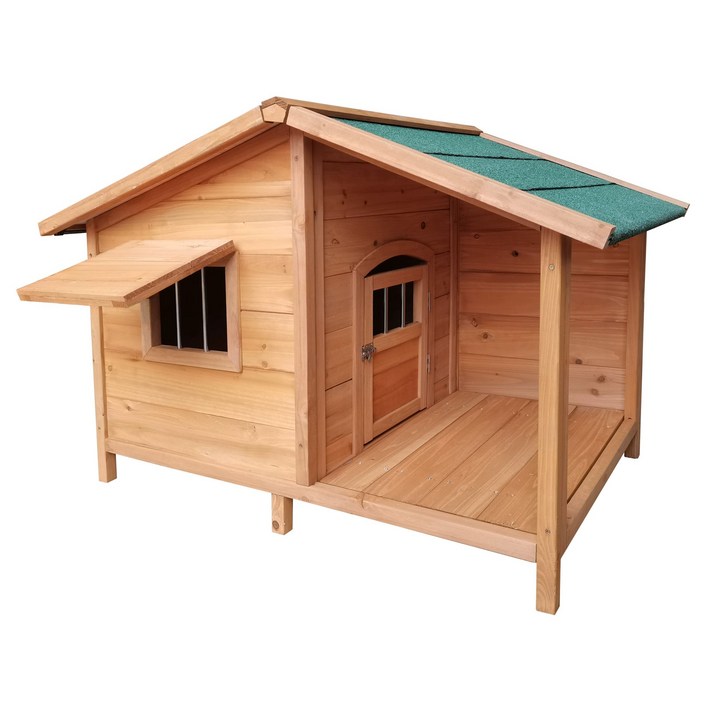 강아지 대형견 원목 애견하우스 야외 시골 개집