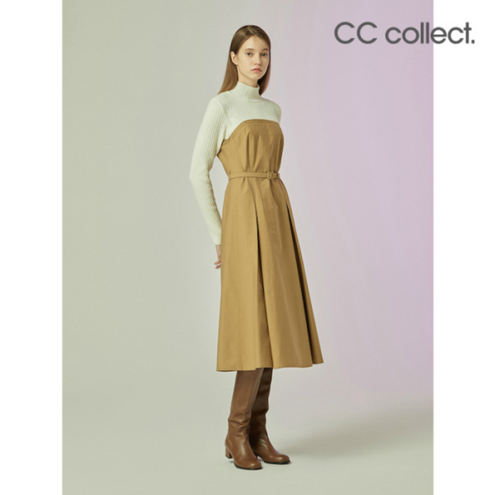 씨씨콜렉트 여성 롱 원피스 캐주얼 심플 코디룩 CC콜렉트 상의 니트패치 BEC234MSE032DH2249654