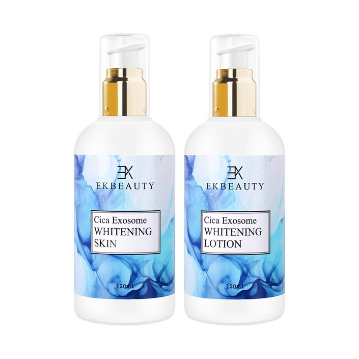 이케이뷰티 시카엑소좀 화이트닝 2종세트 스킨 로션 신제품 미백 기미 잡티 피부톤 개선 진정 보습 프리미엄 기능성 천연제품, 1세트