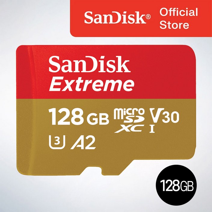 샌디스크코리아 공식인증정품     마이크로 SD카드 SDXC Extreme 익스트림 QXAA 128GB