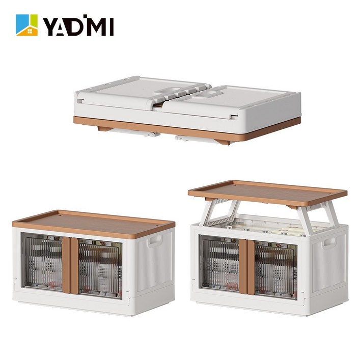 YADIMI 자동차용 캠핑 접이식 수납 상자 및 테이블 2in1 다용도 대용량 휴대용 이동용 바퀴 달린 수납 정리장 95L, 갈색, 1개, 1단 YADIMI 자동차용 캠핑 접이식 수납 상자 및 테이블 2in1 다용도 대용량 휴대용 이동용 바퀴 달린 수납 정리장 95L, 갈색, 1개, 1단