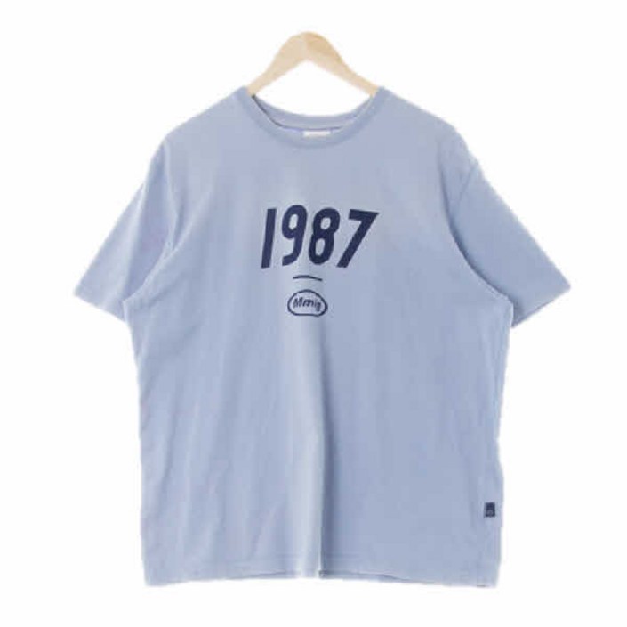 엠엠엘지 6695 mmlg 라벤더 프린팅 면 1987오버핏반팔티 M