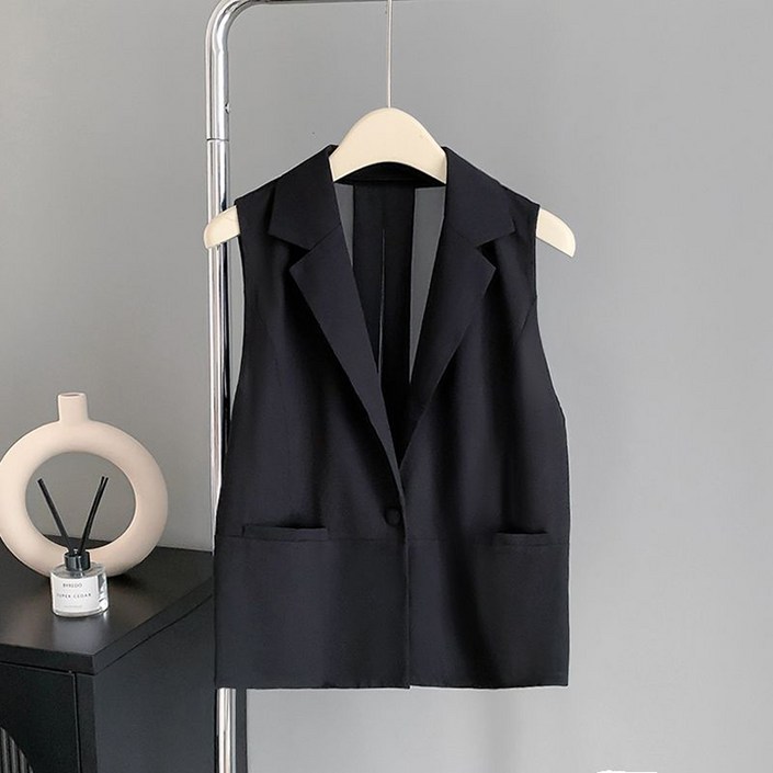 POMTOR 여성 여름 쉬폰 민소매 패션 정장 조끼 POMTOR 여성 여름 쉬폰 민소매 패션 정장 조끼