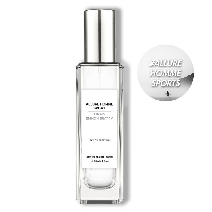 떼시스 알뤼르 옴므 스포츠 시원한 프레시 시트러스 우디 니치 향수 오드퍼퓸, 1개, 50ml