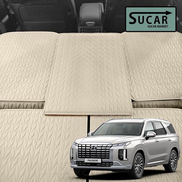 올카카 팰리세이드 리노 차박 평탄화매트 프리미엄 고강도 틈새연결 확장보드 바닥 트렁크 1P, 새들브라운, 팰리세이드7인승