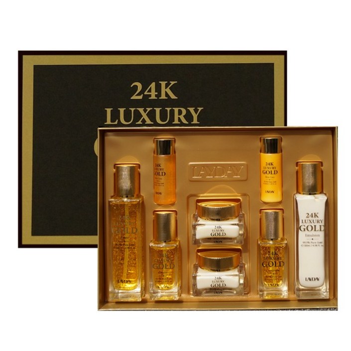 여성화장품 여자화장품 24k 럭셔리 골드스킨케어 6종 세트 프리미엄 골드 스킨케어 순도99.9의 순금이 함유되어 빛나는 광채 피부로당일발송, 2세트