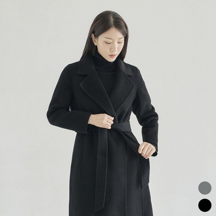 여성 겨울 롱코트 울100 여자 겨울 코트 핸드메이드 엘로