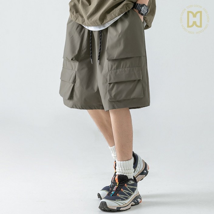 코디코치 리즈 반바지 빅 포켓 카고 와이드 통 넓은 5부 밴딩 면 팬츠 코디코치 리즈 반바지 빅 포켓 카고 와이드 통 넓은 5부 밴딩 면 팬츠