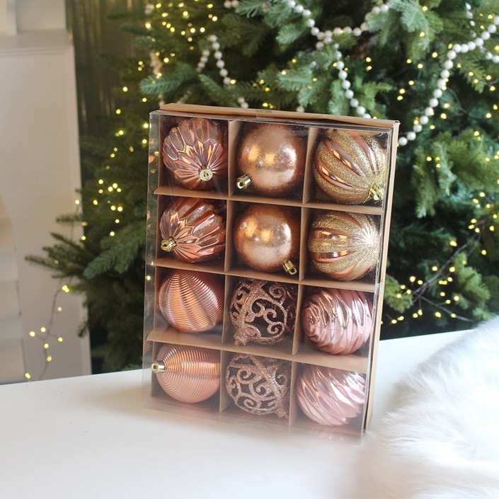 해피인어스 크리스마스 대형 오너먼트 8컬러 장식볼, 1개, 핑크