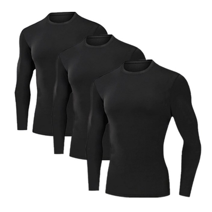 SUB22 남성용 긴팔 무지 이너웨어 냉감 기능성티 상의 3장 세트