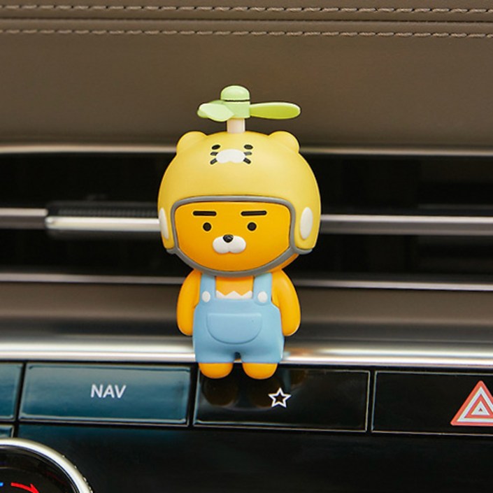 카카오프렌즈 날아라 고고싱 라이언 차량용방향제 캐릭터 송풍구형 피규어 디퓨져 새차선물 귀여운차량용품, 1개, 시트러스 그린