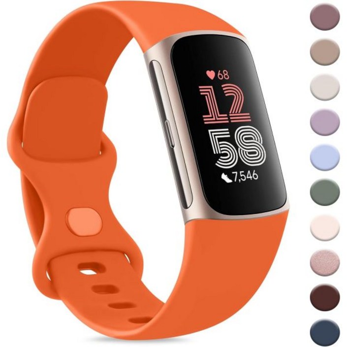 시계 스트랩 스마트워치 밴드 교체용 Fitbit Charge 6 밴드/Fitbit 5 여성 남성 클래식 소프트 교체 손목 6/5 Advanced 피트니스 및 건강 트래커 블랙