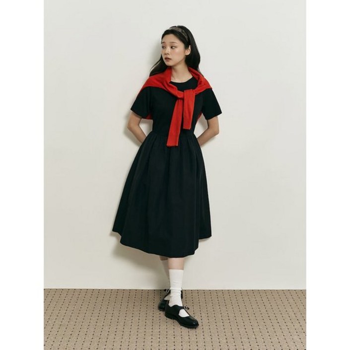 백화점 정품 빈폴레이디스 원피스 B. my 보트넥 핏 앤 플레어 블랙 BF5871N025