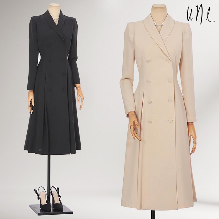 윈(une)[77까지]명품클래식맞주름플레어랩원피스