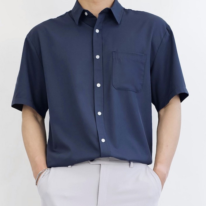 디알엠 남자 여름 반팔셔츠 오버핏 남방