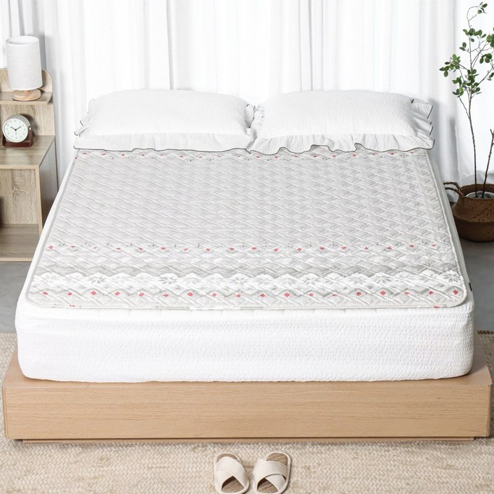 전자파없는 26년 최신형 몽비오스 국산 EMF 전자파없는 워셔블 세미마이크로 그래핀 탄소매트 온열 전기매트 침대용 캠핑용, 킹 분리난방160×200, 소프트베이지