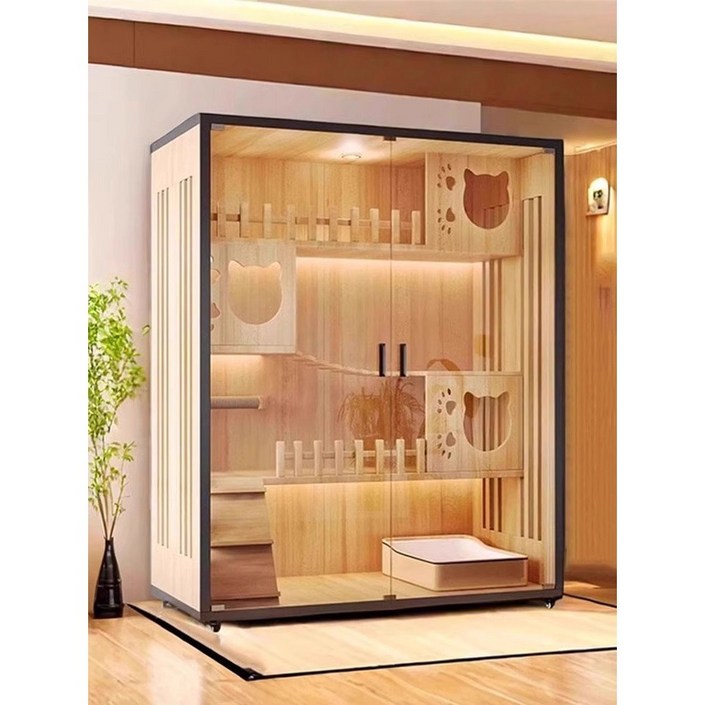 하우스 놀이터 별장 빌라 120x90cm 3단 반려묘 고양이케 숨숨집 실내 대형